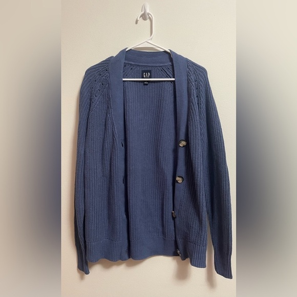 Gap - Women's Blue Soft Knit Button Front Cardigan Relaxed Fit - Size S - Picture 3 of 6